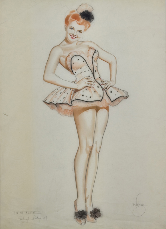 Vivian Blaine, Rough Sketch #1, c.1945