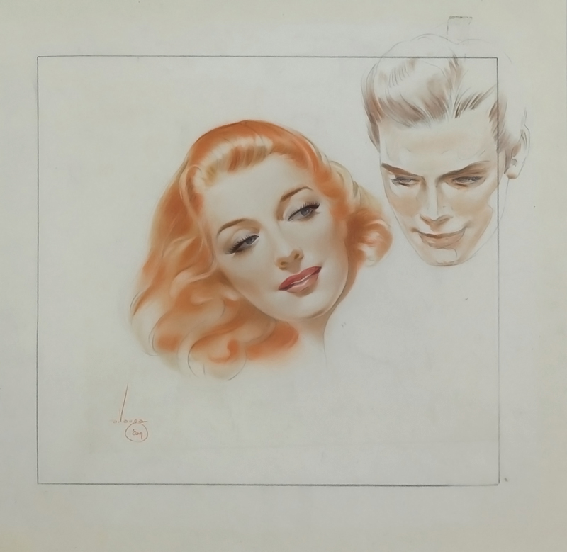 Head Studies of Woman with Red Hair Contra-posed With Head of a Man, 1944