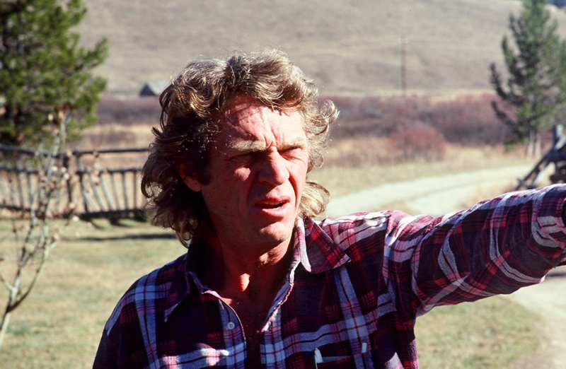 Steve McQueen in Flannel Shirt, Last Chance Ranch, Ketchum, ID, 1978