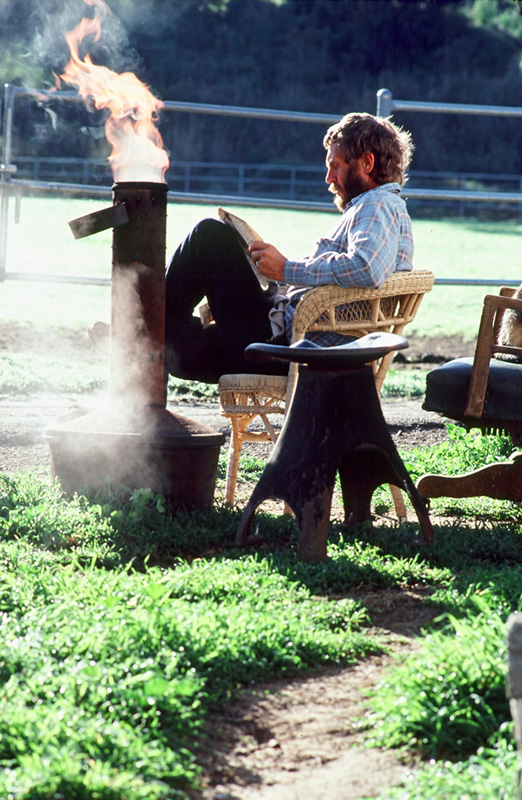 Steve McQueen, Morning Paper II, at Home in Santa Paula, 1978 (With Stool)