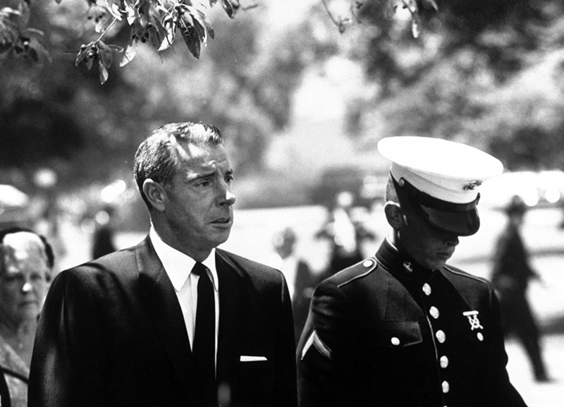 Joe Dimaggio and Joe Jr at Marilyn Monroe's Funeral, August, 1962