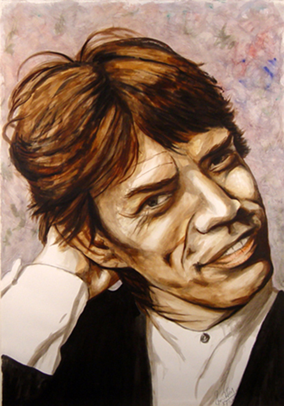 Mick Jagger Watercolor Portrait, c.1986