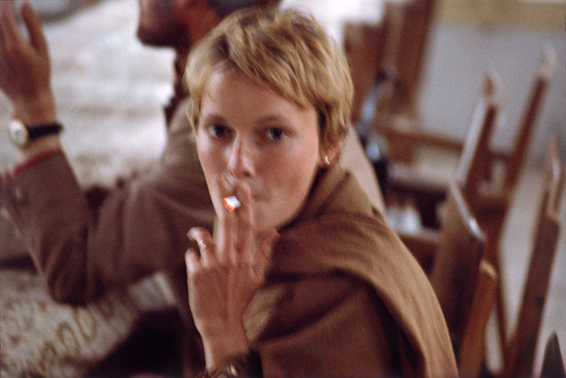 Mia Farrow, Smoking, Rishikesh, India, 1968
