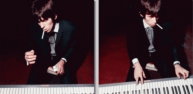 Keith Richards on Keyboard Diptych, Copenhagen, 1965