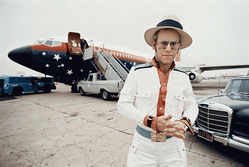 Elton John, Airport Runway, Los Angeles, 1975
