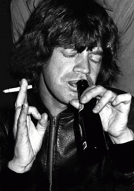 Mick Jagger Drinking a Beer, Trax Nightclub, NYC, 1977