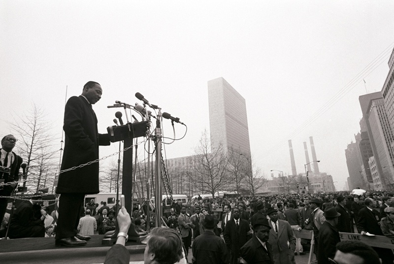 Martin Luther King Jr. Speaking Outside UN, NYC, 1967 (Crowd)
