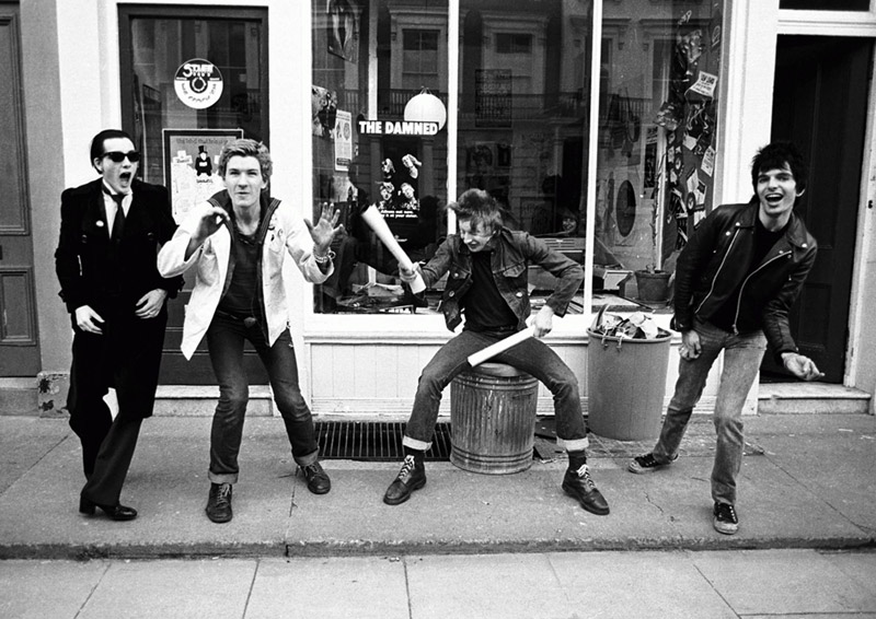 The Damned Group Portrait Outside Stiff Records, 1977