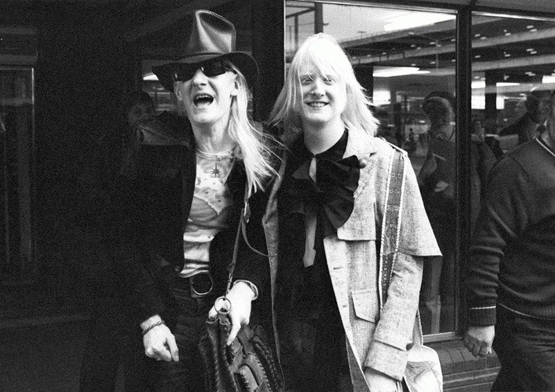 Edgar and Johnny Winter Arriving at Heathrow, 1974
