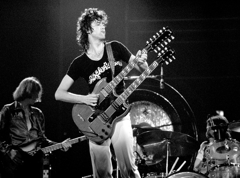 Jimmy Page with Double Necked Gibson, Boston Garden, 1973