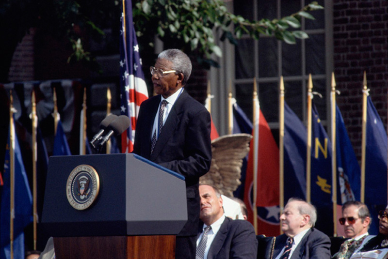 Nelson Mandela Receiving the Philadelphia Liberty Medal, 1993