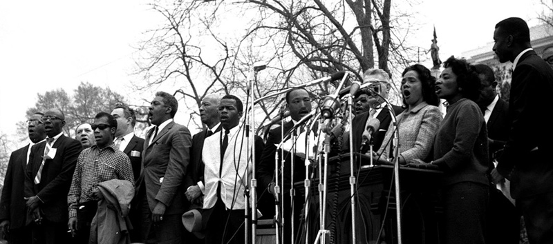 Rev. Dr. Martin Luther King, Jr. and Fellow Speakers, Selma March Platform, 1965