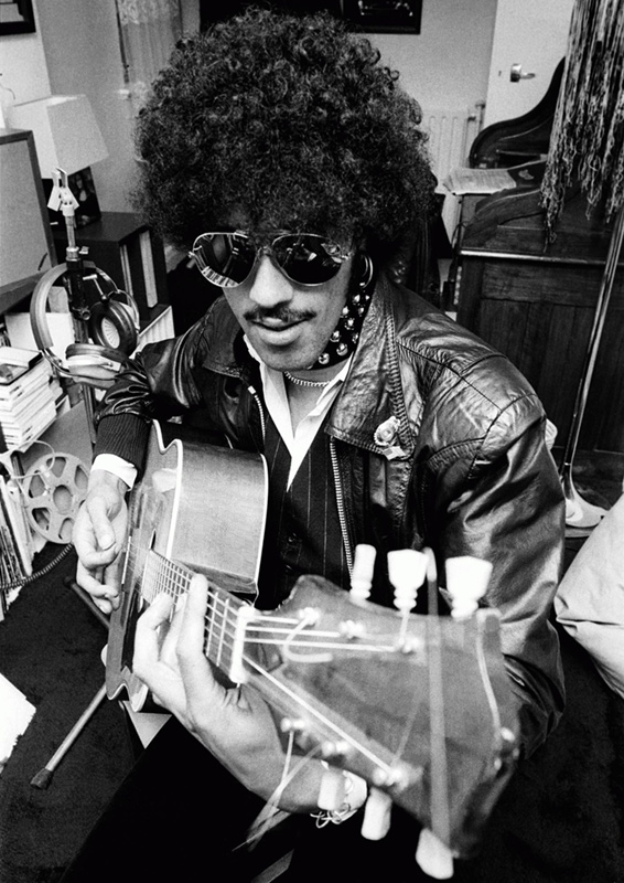 Phil Lynott of Thin Lizzy with Guitar, London, 1976