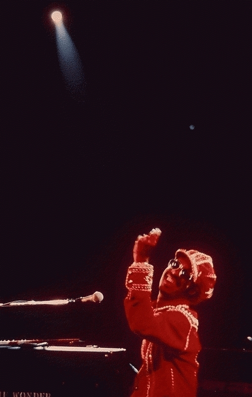 Stevie Wonder, Arm Raised, 1973