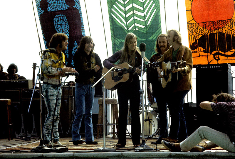 Crosby, Stills, and Nash with Joni Mitchell and John Sebastian,The Big Sur Folk Festival, 1969