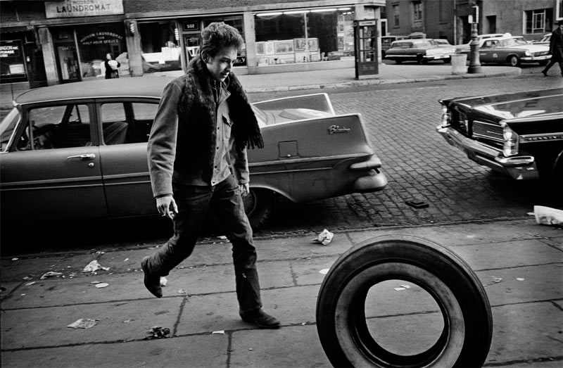 Bob Dylan Rolling Tire, NYC, 1963