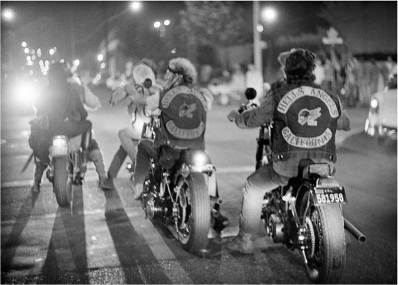 Hell's Angels Riding Off at Night, San Francisco, 1967