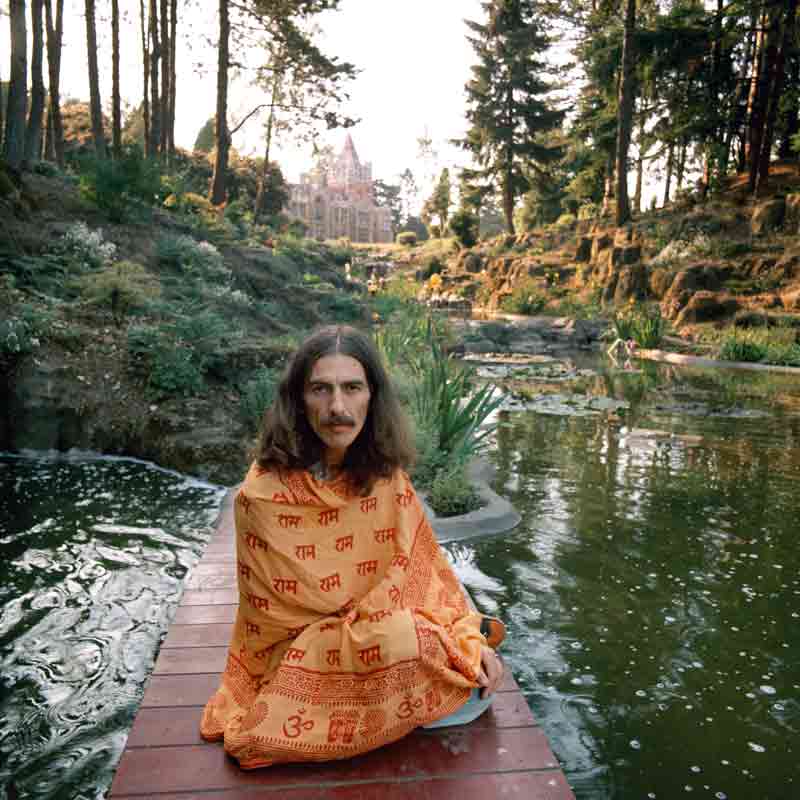 George Harrison in Shawl, Friar Park, Oxfordshire, 1975