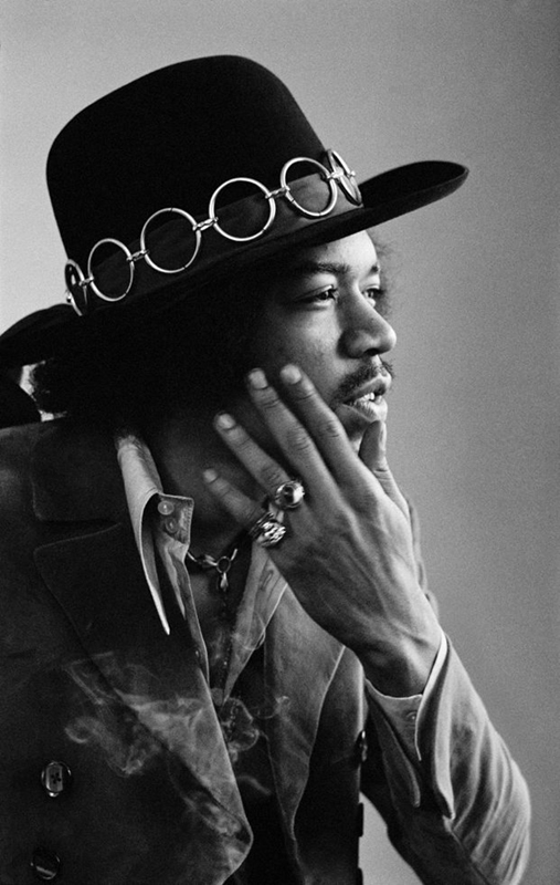 Jimi Hendrix Portrait with Hand on Face, Travelodge Motel, San Francisco, 1968