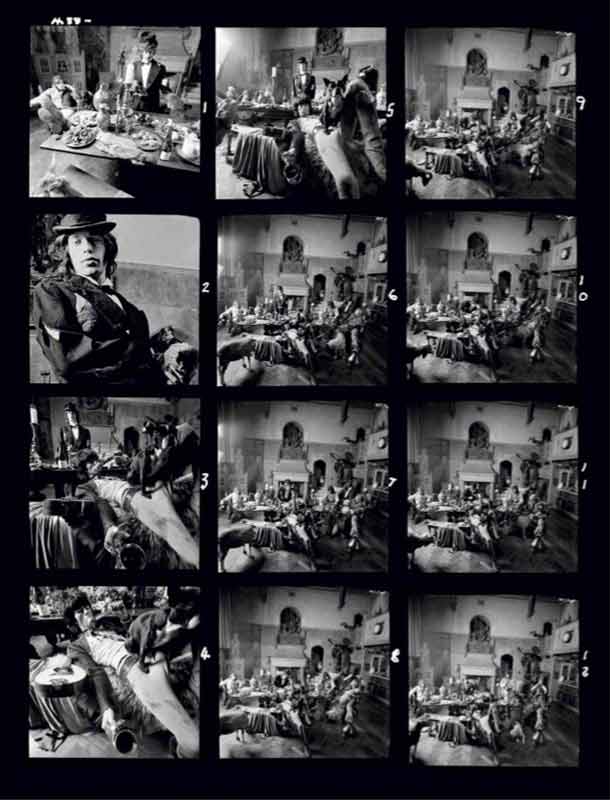 The Rolling Stones - Sarum Chase Contact Sheet, Beggars Banquet Album Cover Shoot, London, 1968