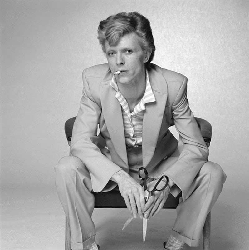 David Bowie Holding Scissors, Los Angeles, 1974