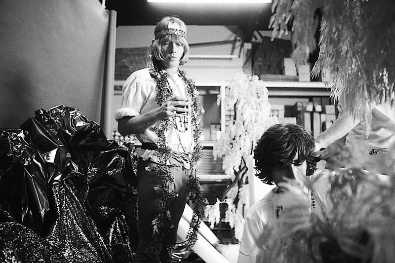 Brian Jones with Michael Cooper, Working on SMR Set, New York, 1967