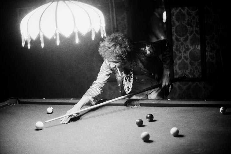 Jimi Hendrix Playing Pool, Los Angeles, 1967