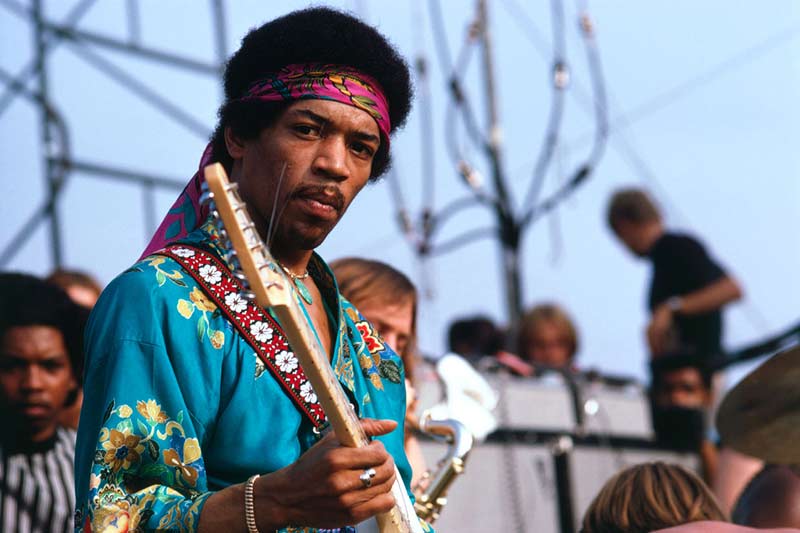 Jimi Hendrix Performing at the Newport Pop Festival, CA, 1969
