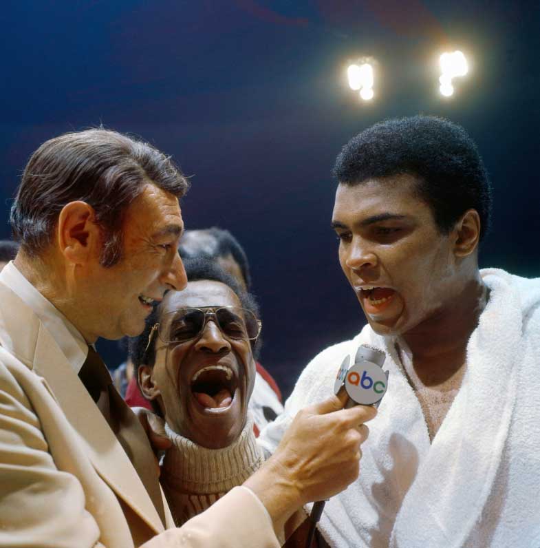 Muhammad Ali, Howard Cosell and Sammy Davis Jr, Las Vegas, NV, 1973