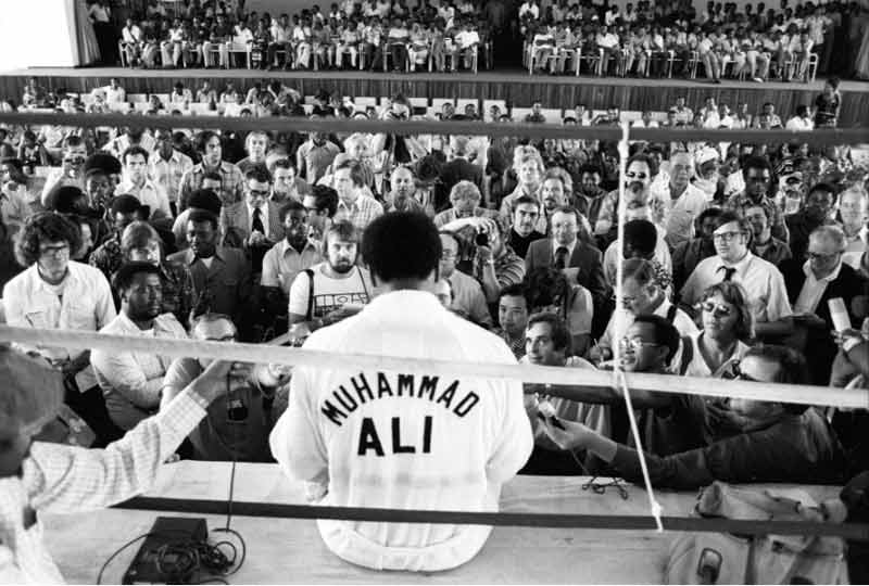 Ali Giving a Press Conference, Zaire, 1974