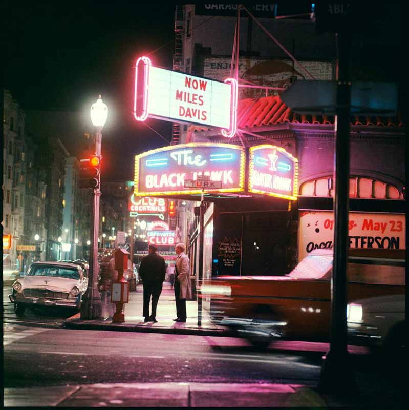 Miles Davis at The Blackhawk Exterior, San Francisco, April, 1961