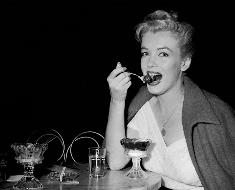 Marilyn Monroe, Eating an Ice Cream Sundae, Beverly Hills, CA, 1953