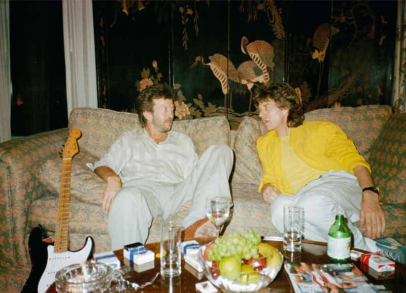 Eric Clapton & Mick Jagger Before Live Aid, Philadelphia, PA, 1985