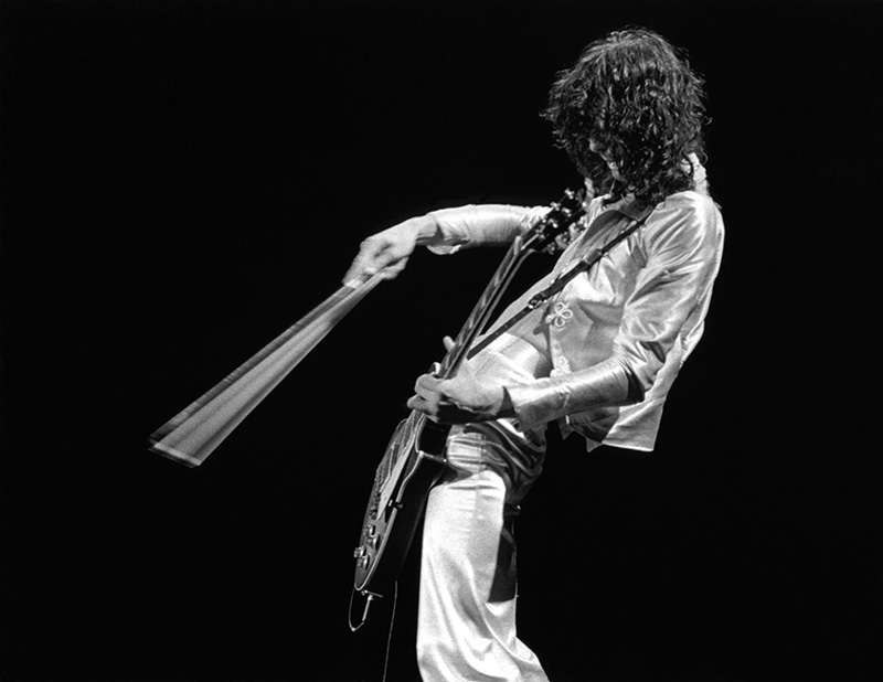 Jimmy Page On Stage with Violin Bow, NYC, June, 1977