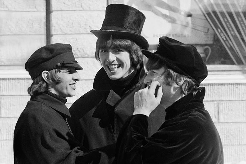 Ringo Starr, George Harrison and John Lennon Laughing, Austria, 1965