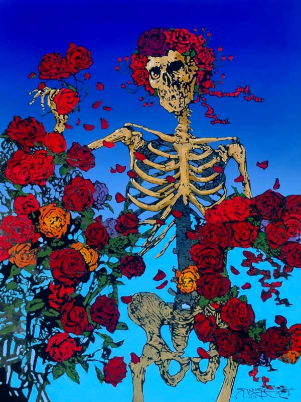 Skeleton and Roses - Canvas