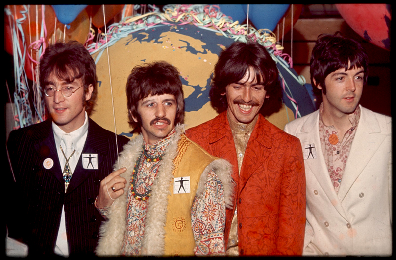 The Beatles Posing Together, "Our World" Satellite Broadcast Press Event, EMI Studios, London, 1967