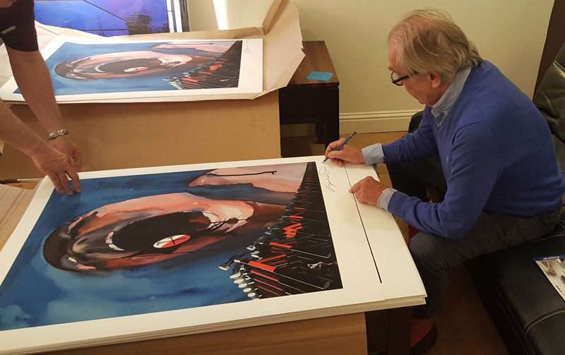 Gerald Scarfe - Signing The Wall Commemorative Print 